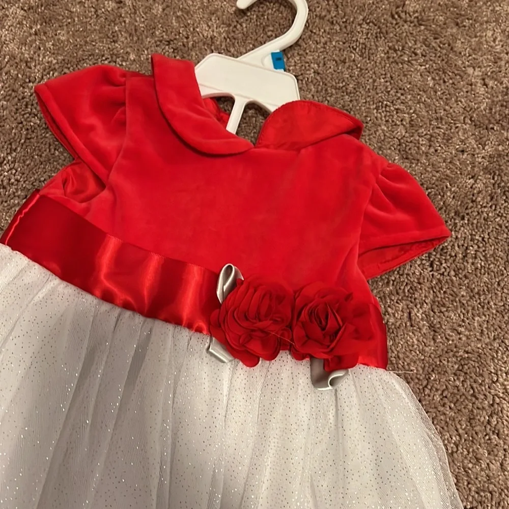 Little Me Red and White Dress Girls Size 24 Months - Beautiful NEW NWT